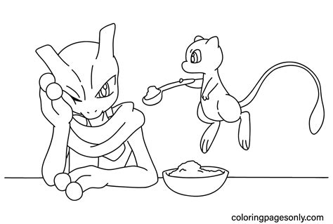 pictures of mewtwo|mew and mewtwo coloring page.